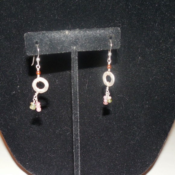 Hammered Sterling Silver Necklace and earrings - Picture 5 of 6